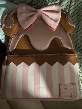 Loungefly Pink and Brown Minnie Ice Cream-Inspired Backpack